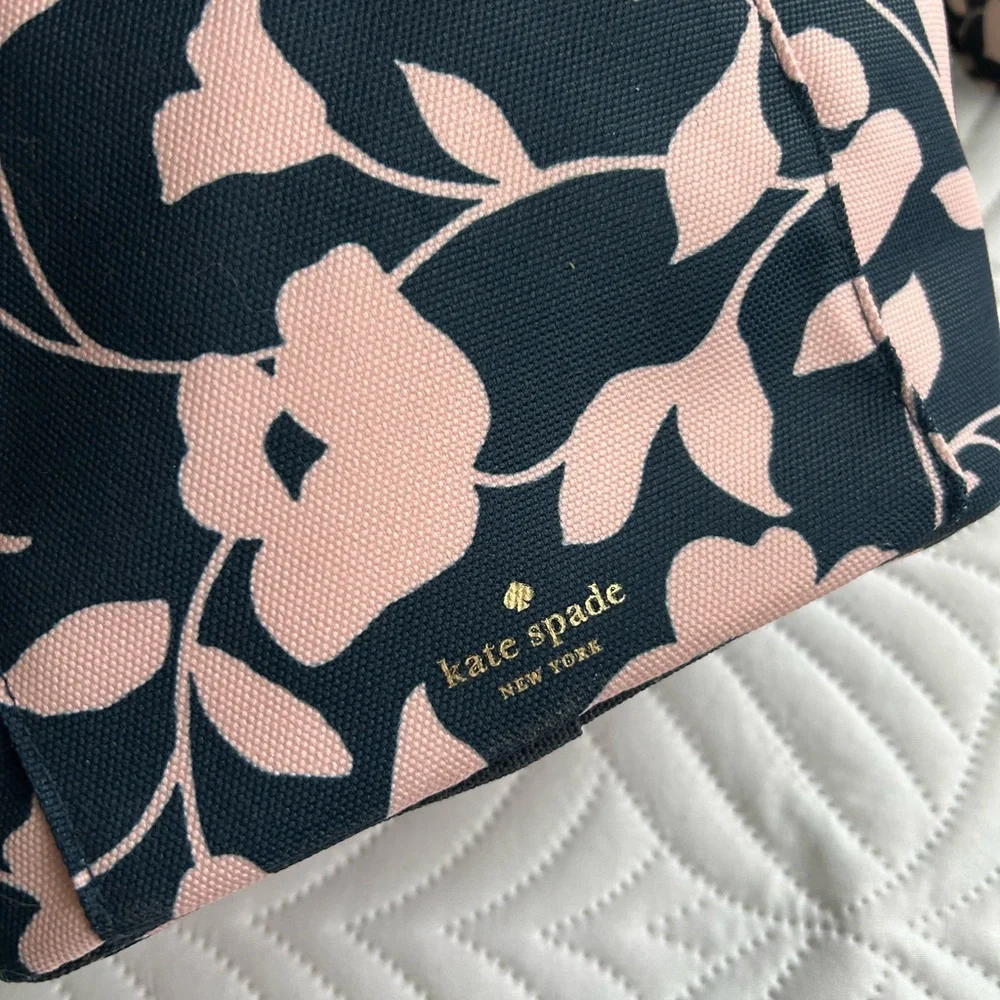 Kate Spade Black and Pink Floral Cosmetic Bags - Picture 4 of 6